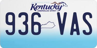 KY license plate 936VAS