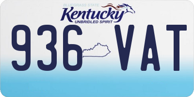 KY license plate 936VAT