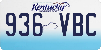 KY license plate 936VBC
