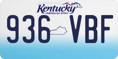 KY license plate 936VBF