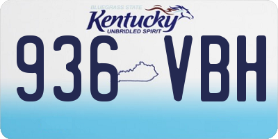 KY license plate 936VBH