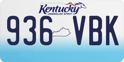 KY license plate 936VBK