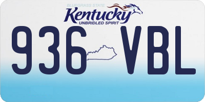 KY license plate 936VBL