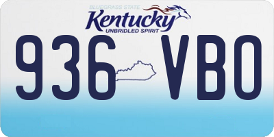 KY license plate 936VBO