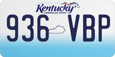 KY license plate 936VBP