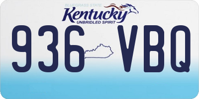 KY license plate 936VBQ