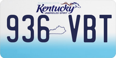 KY license plate 936VBT