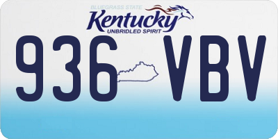 KY license plate 936VBV