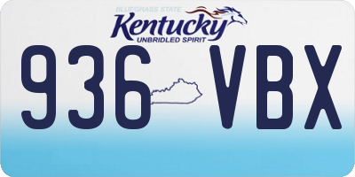 KY license plate 936VBX