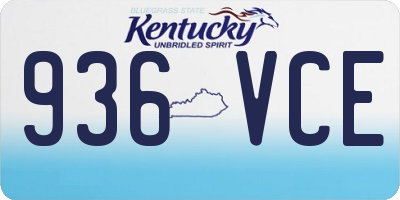 KY license plate 936VCE