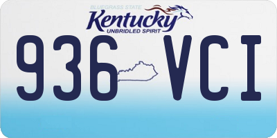 KY license plate 936VCI