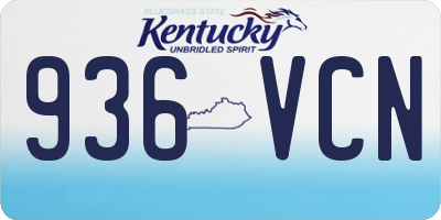 KY license plate 936VCN