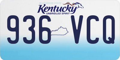 KY license plate 936VCQ