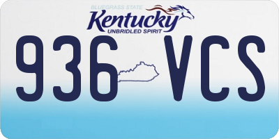 KY license plate 936VCS