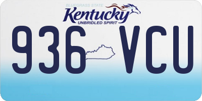 KY license plate 936VCU
