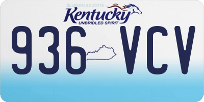 KY license plate 936VCV