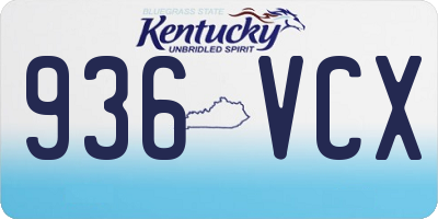 KY license plate 936VCX