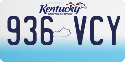 KY license plate 936VCY