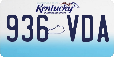 KY license plate 936VDA