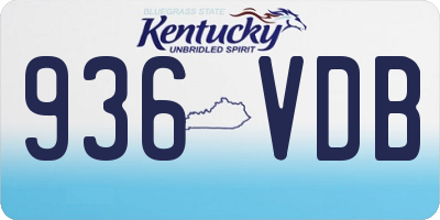 KY license plate 936VDB