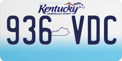 KY license plate 936VDC