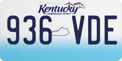 KY license plate 936VDE