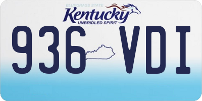 KY license plate 936VDI