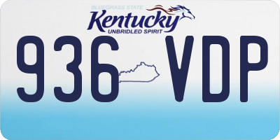 KY license plate 936VDP
