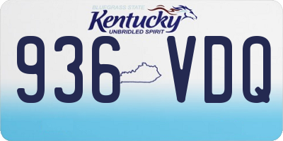 KY license plate 936VDQ