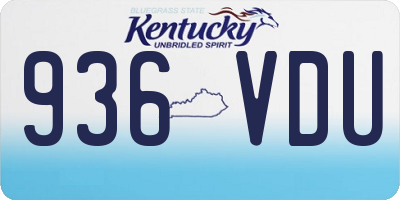 KY license plate 936VDU