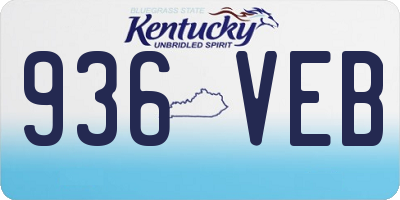 KY license plate 936VEB