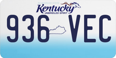 KY license plate 936VEC