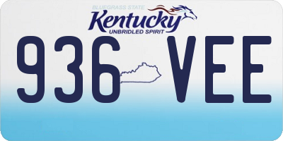 KY license plate 936VEE