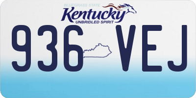 KY license plate 936VEJ