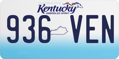KY license plate 936VEN