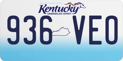 KY license plate 936VEO