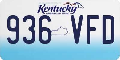 KY license plate 936VFD