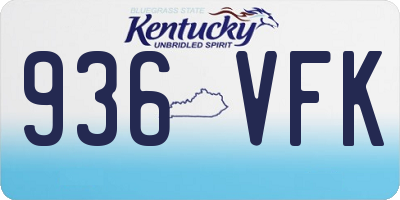 KY license plate 936VFK