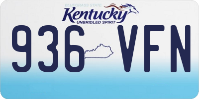 KY license plate 936VFN