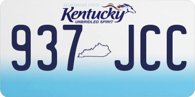 KY license plate 937JCC