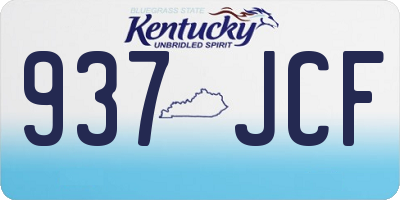 KY license plate 937JCF