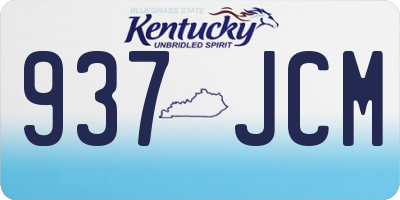 KY license plate 937JCM