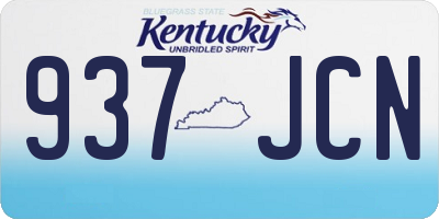 KY license plate 937JCN