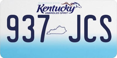 KY license plate 937JCS