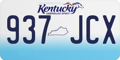 KY license plate 937JCX