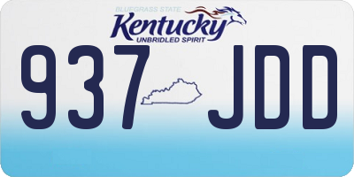 KY license plate 937JDD
