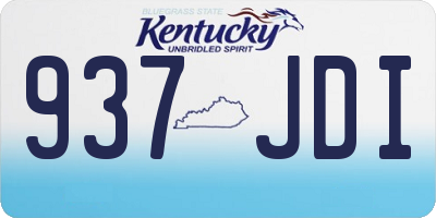 KY license plate 937JDI