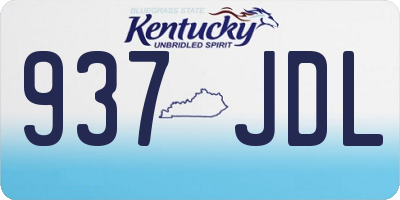 KY license plate 937JDL