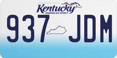 KY license plate 937JDM