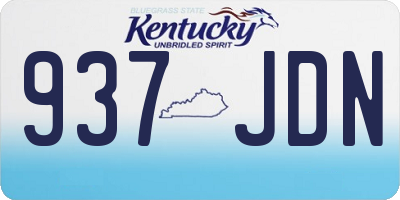 KY license plate 937JDN